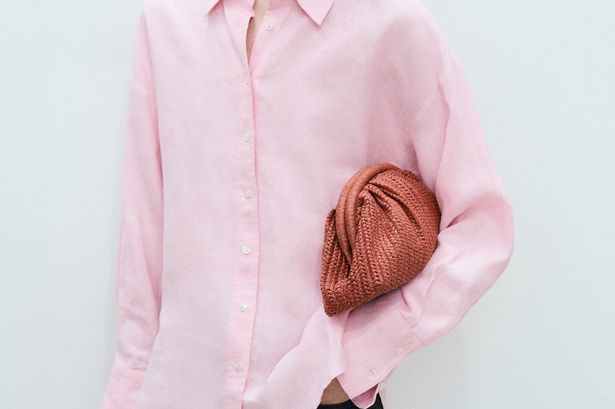 Mango’s raffia clutch bag has a Bottega-style look on a budget for under £50