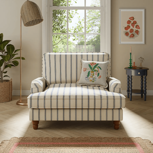 Beatrice Folkstone Stripe Snuggle Chair from Dunelm