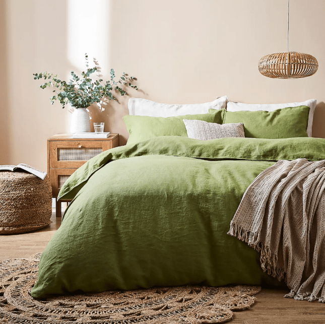 Linen Duvet Cover and Pillowcase Set from Dunelm