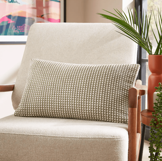 Chenille Spot Rectangular Cushion from Dunelm