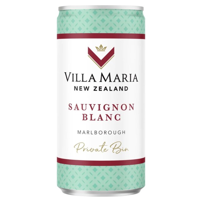 Villa Maria Sauvignon can on a white background